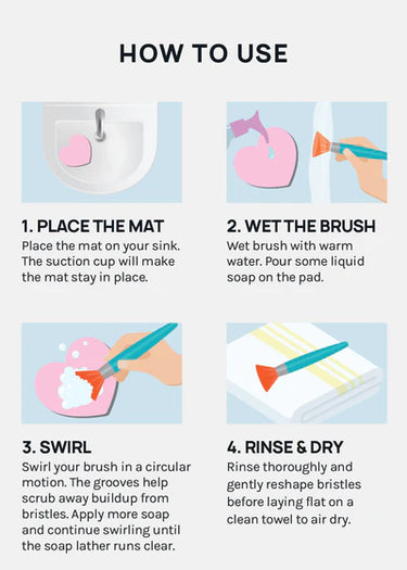 Heart Brush Cleaning Mat